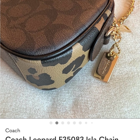 Coach Leopard F35083 Isla Chain Crossbody Signature - Picture 2 of 6